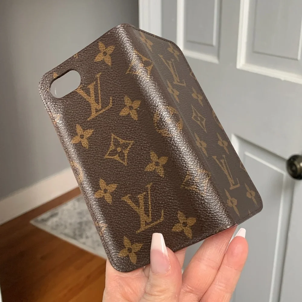 Authentic Louis Vuitton iPhone 7 monogram and hot pink phone case